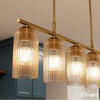 Hunter 13233 Luxe Gold Beverly Glen Luxe Gold With Amber Glass 5 Light Chandelier Ceiling Light Fixture Image 2