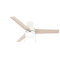 Hunter 51972 Matte White 52 Inch Brunner Matte White Low Profile Ceiling Fan With Led Light Kit And Pull Chain Image 1