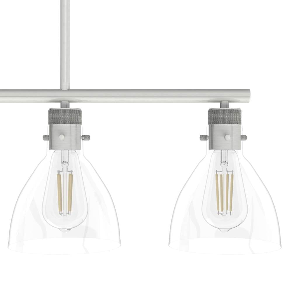 Hunter Van Nuys Van Nuys Brushed Nickel With Clear Glass 4 Light Chandelier Ceiling Light Fixture