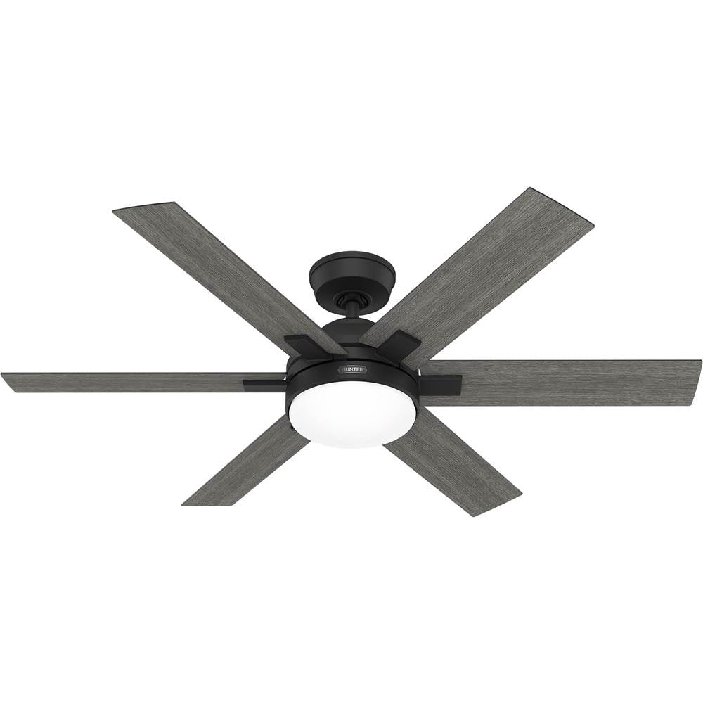 Hunter 52783 Matte Black 52 Inch Georgetown Energy Star Hunterexpress Matte Black Ceiling Fan With Led Light Kit And Handheld Remote Image 1