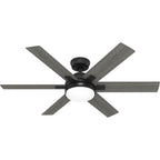 Hunter 52783 Matte Black 52 Inch Georgetown Energy Star Hunterexpress Matte Black Ceiling Fan With Led Light Kit And Handheld Remote Image 1