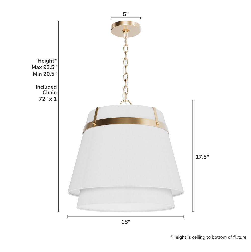 Hunter 48160 Alturas Gold Ada Lee 1 Light Large Pendant Gold Image 4
