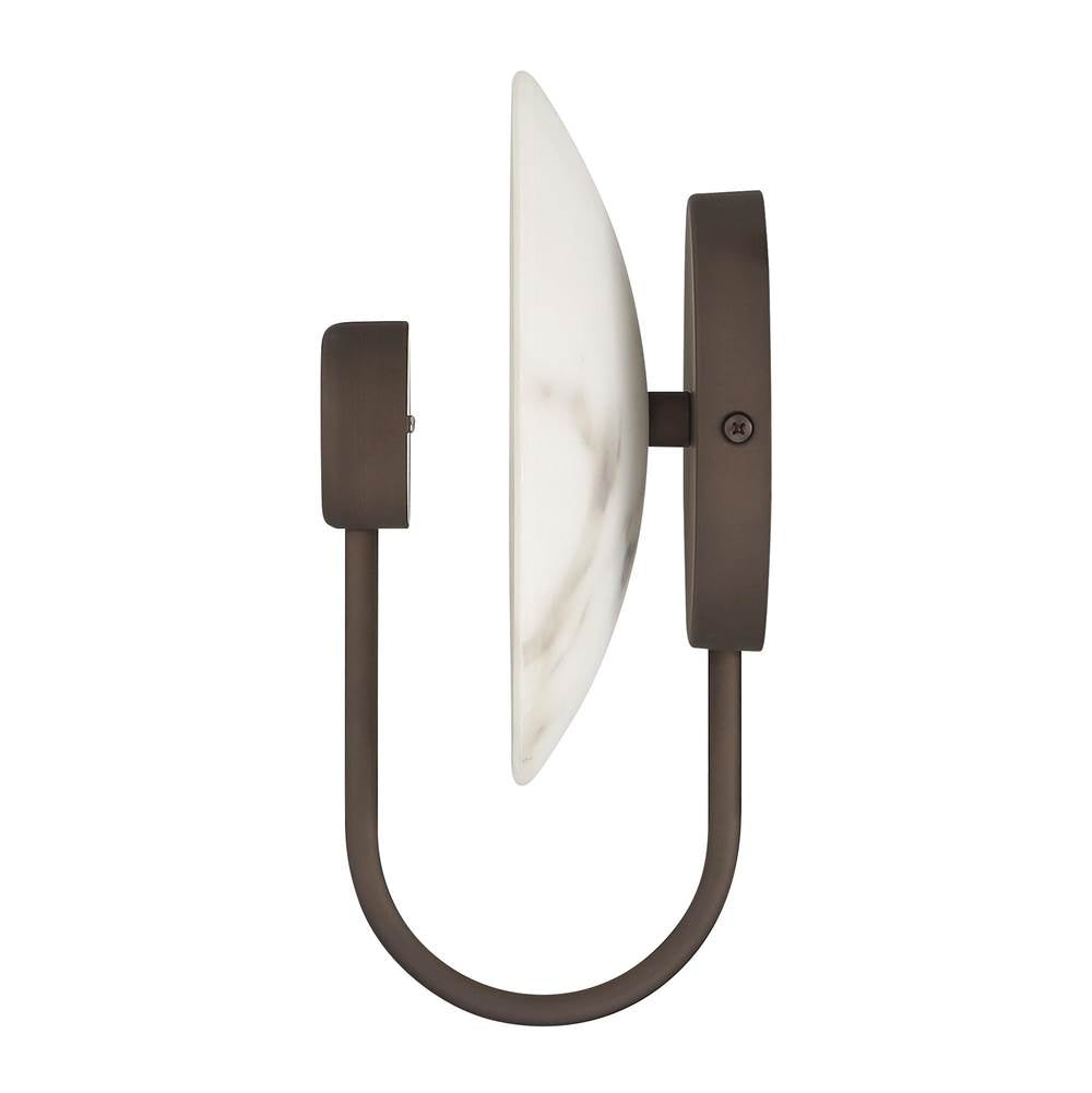 Hunter 13266 Matte Black,Cast Alabaster Amara Crest Jasmine Roth 1 Light Led 8 Inch Sconce Image 3