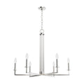 Hunter 19621 Brushed Nickel Hunter Bearden Brushed Nickel 6 Light Chandelier Ceiling Light Fixture Image 1