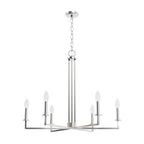 Hunter 19621 Brushed Nickel Hunter Bearden Brushed Nickel 6 Light Chandelier Ceiling Light Fixture Image 1