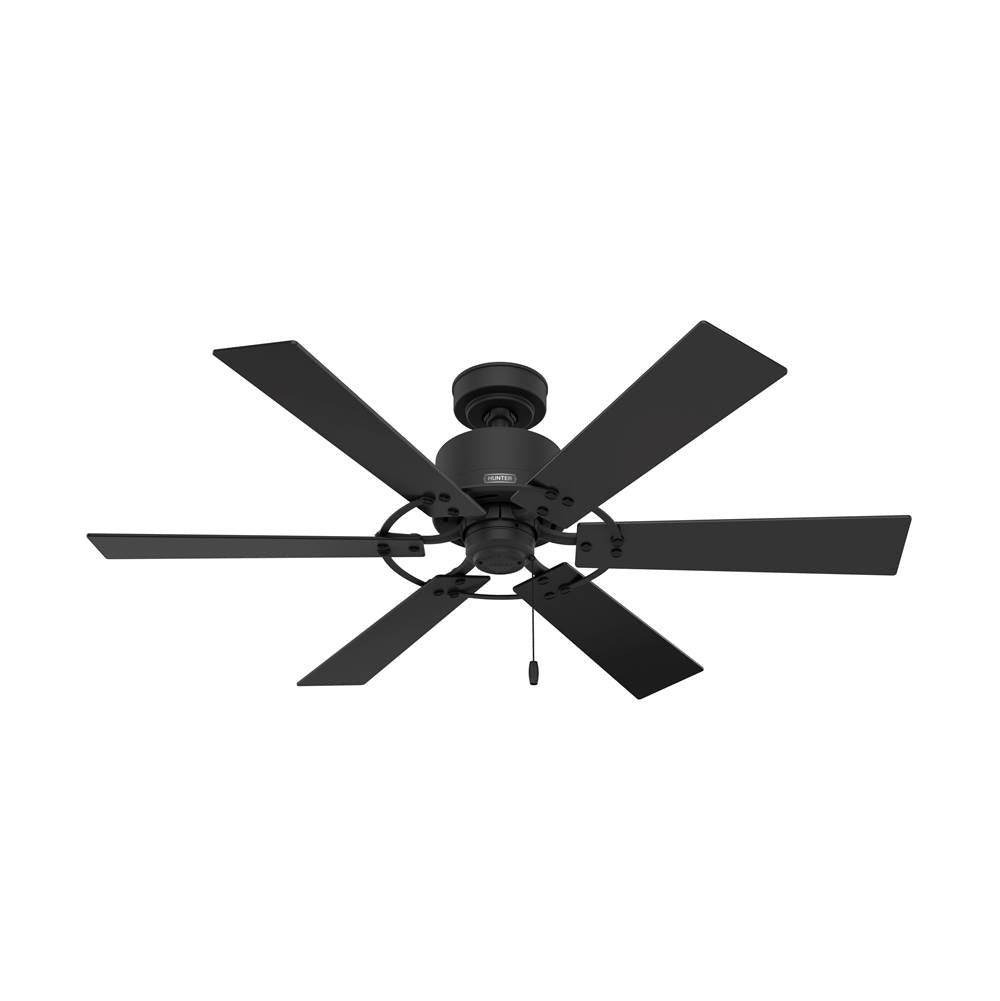 Hunter 51817 Matte Black 52 Inch Gilrock Matte Black Ceiling Fan And Pull Chain Image 1