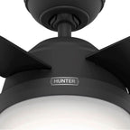 Hunter 52391 Matte Black 44 Inch Dempsey Matte Black Ceiling Fan With Led Light Kit And Handheld Remote Image 6