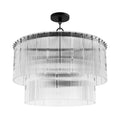 Hunter 13143 Matte Black Ontario Matte Black With Clear Glass 6 Light Chandelier Ceiling Light Fixture Image 1