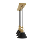 Hunter 13174 Luxe Gold Hunter Carrington Isle Luxe Gold And Flat Matte Black 3 Light Pendant Cluster Ceiling Light Fixture Image 6