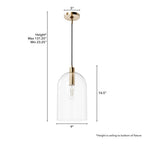 Hunter 45228 Alturas Gold Lochemeade Alturas Gold With Clear Seeded Glass 1 Light Pendant Ceiling Light Fixture Image 3