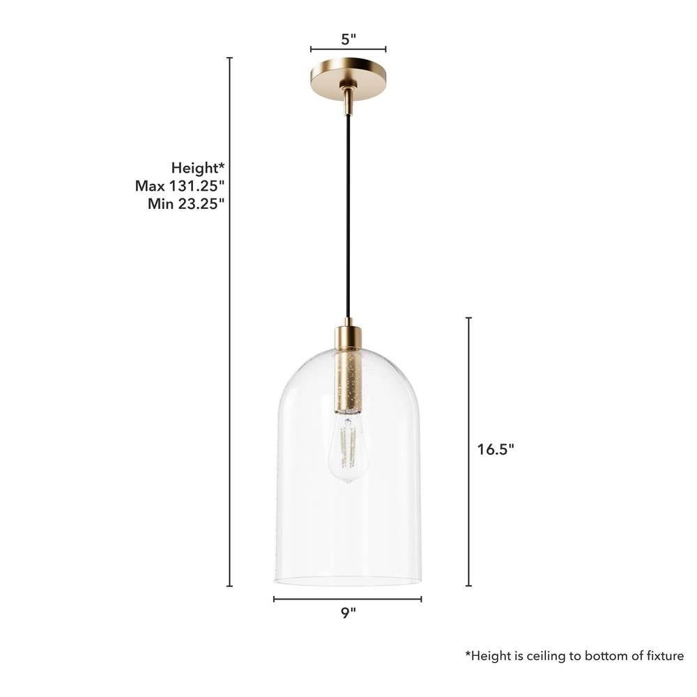 Hunter 45228 Alturas Gold Lochemeade Alturas Gold With Clear Seeded Glass 1 Light Pendant Ceiling Light Fixture Image 3