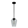 Hunter 19724 Matte Black Hunter Vidria Matte Black 1 Light Pendant Ceiling Light Fixture Image 1