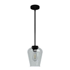 Hunter 19724 Matte Black Hunter Vidria Matte Black 1 Light Pendant Ceiling Light Fixture Image 1