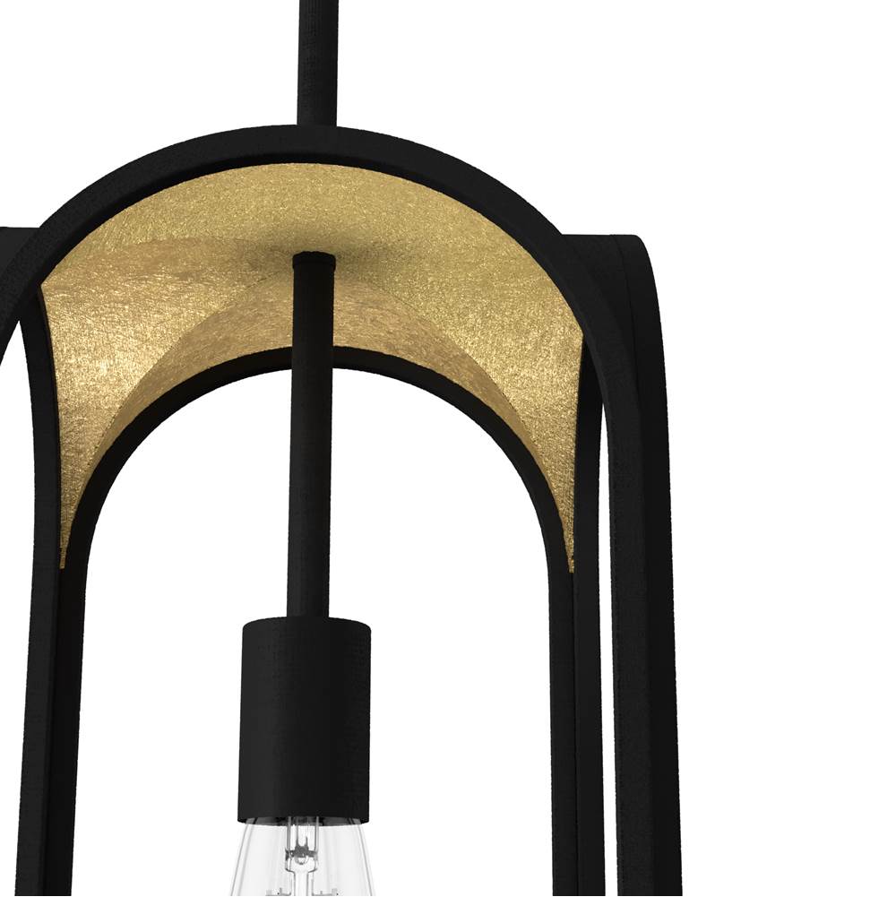 Hunter 19737 Natural Iron Hunter Dukestown Natural Iron And Gold Leaf 1 Light Pendant Ceiling Light Fixture Image 2