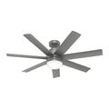 Hunter 52376 Matte Silver 52 Inch Brazos Matte Silver Damp Rated Ceiling Fan With Led Light Kit And Handheld Remote Image 1