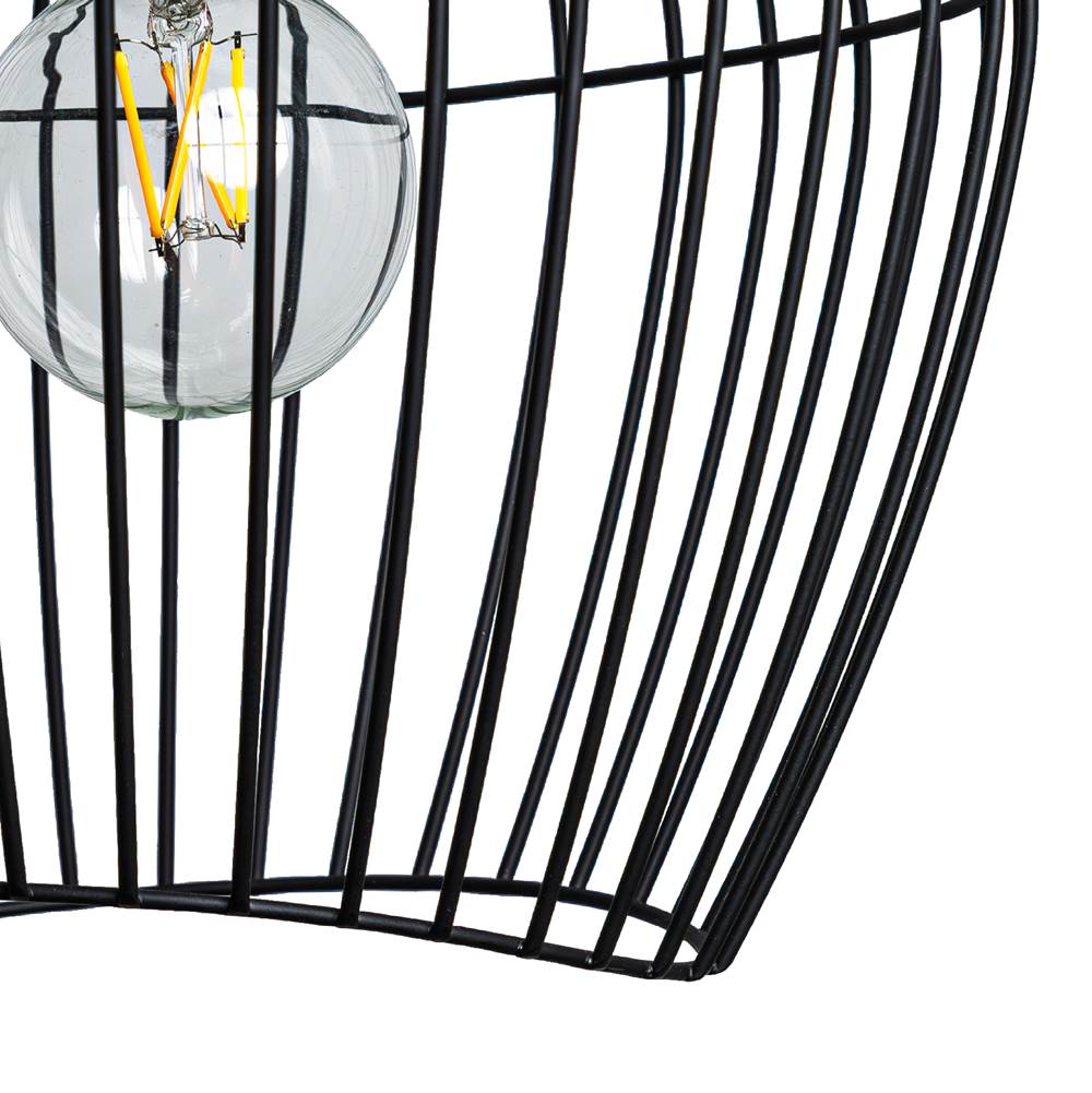 Hunter 48240 Matte Black Hunter Redding Matte Black 1 Light Medium Pendant Ceiling Light Fixture Image 4