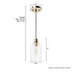 Hunter 45227 Alturas Gold Lochemeade Alturas Gold With Clear Seeded Glass 1 Light Pendant Ceiling Light Fixture Image 3