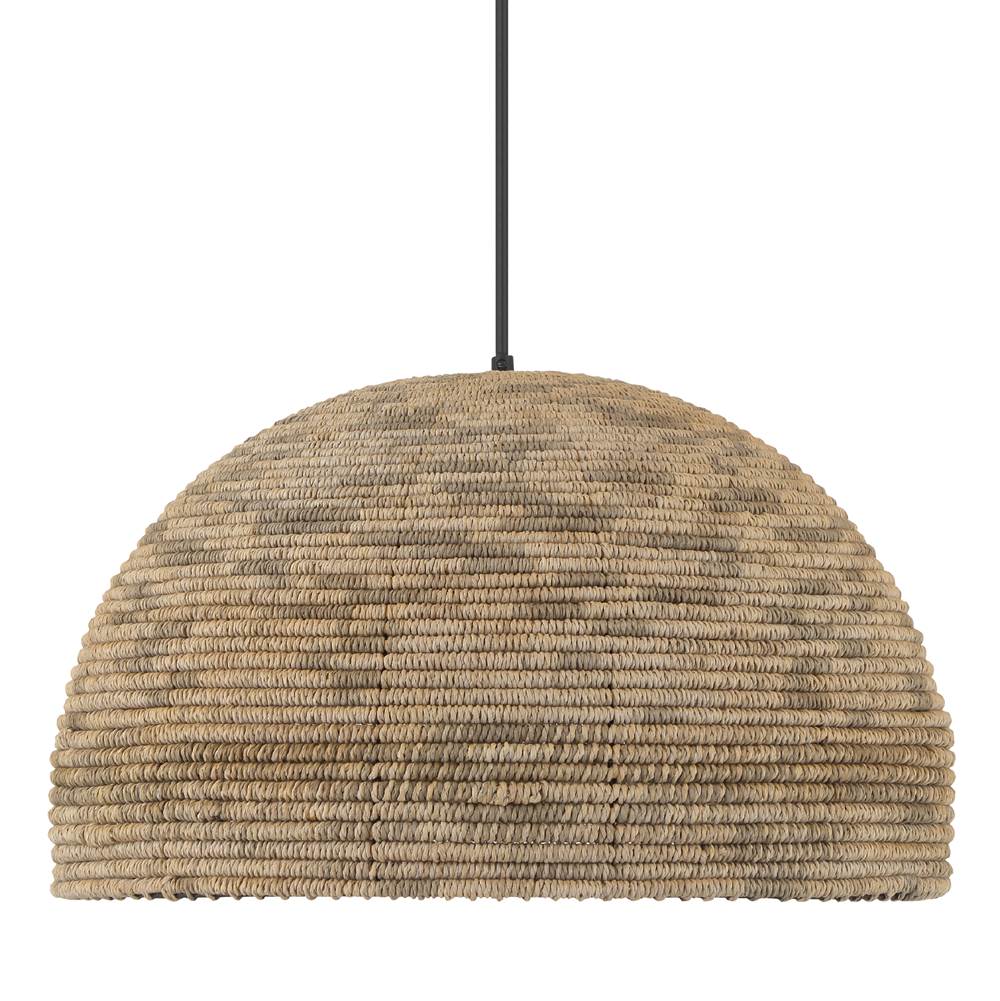 Hunter 48265 Matte Black Hillmount 1 Light Large Pendant Brown Image 1