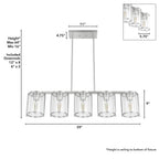 Hunter 48012 Brushed Nickel Astwood Brushed Nickel With Clear Glass 5 Light Chandelier Ceiling Light Fixture Image 4