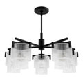 Hunter 13137 Matte Black Ontario Matte Black With Clear Glass 5 Light Chandelier Ceiling Light Fixture Image 1