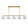Hunter 13180 Luxe Gold Harlowe Luxe Gold With Cased White Glass 5 Light Chandelier Ceiling Light Fixture Image 1