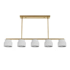 Hunter 13180 Luxe Gold Harlowe Luxe Gold With Cased White Glass 5 Light Chandelier Ceiling Light Fixture Image 1