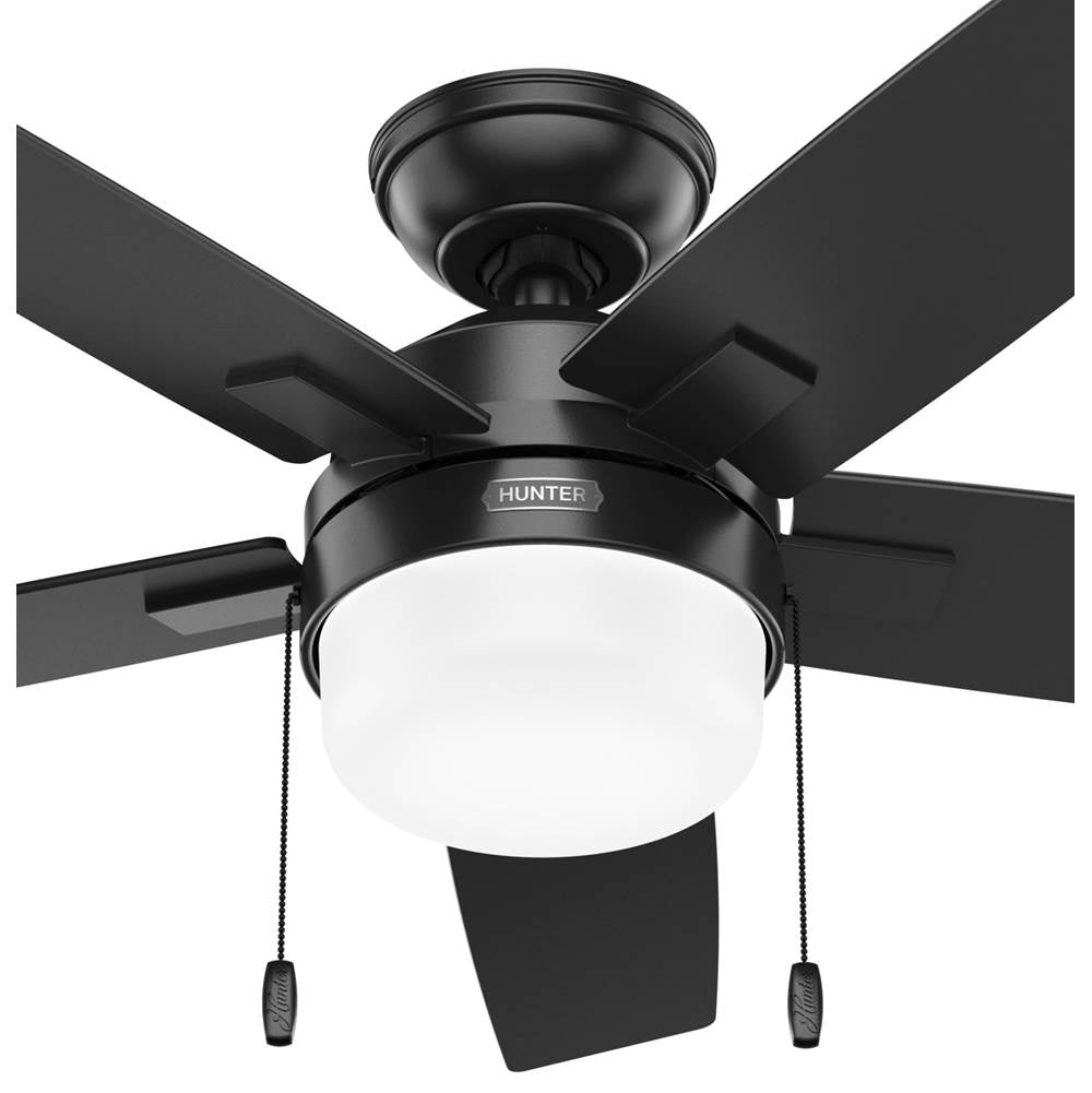 Hunter 52775 Matte Black 44 Inch Anisten Matte Black Ceiling Fan With Led Light Kit And Pull Chain Image 5