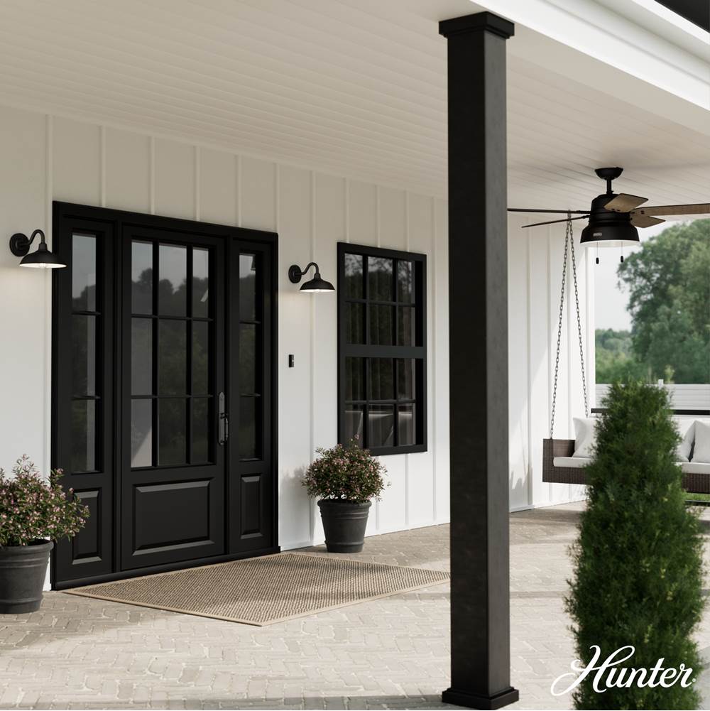 Hunter 46002 Matte Black,White Mill Valley Matte Black And White 1 Light Small Image 3