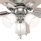 Hunter Crystal Peak 44 Inch Crystal Peak Brushed Nickel Ceiling Fan With Led Light Kit And Pull Chain
