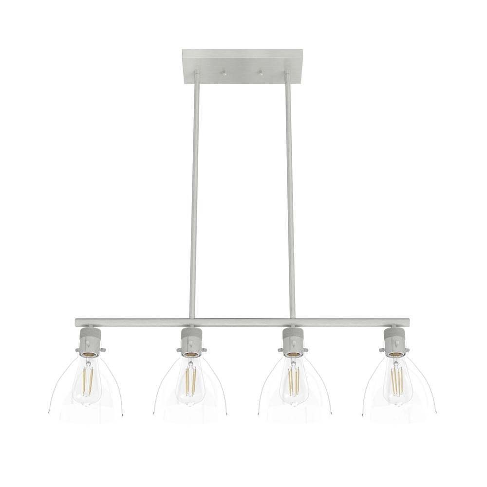 Hunter 48038 Brushed Nickel Van Nuys Brushed Nickel With Clear Glass 4 Light Chandelier Ceiling Light Fixture Image 8