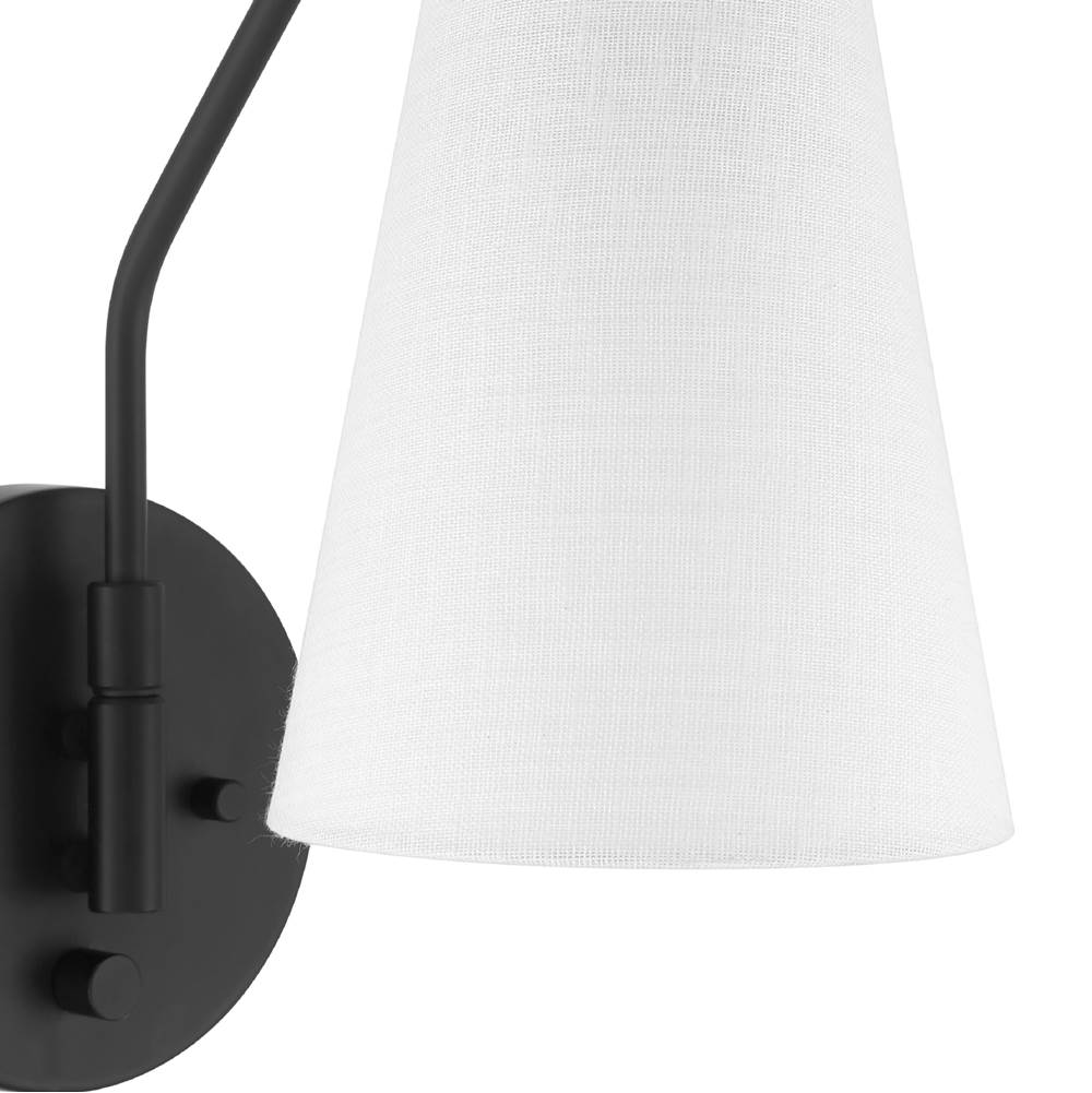 Hunter 48174 Matte Black Valley Park 1 Light Large Pin Up Sconce Black Image 4