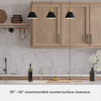 Hunter 13174 Luxe Gold Hunter Carrington Isle Luxe Gold And Flat Matte Black 3 Light Pendant Cluster Ceiling Light Fixture Image 2