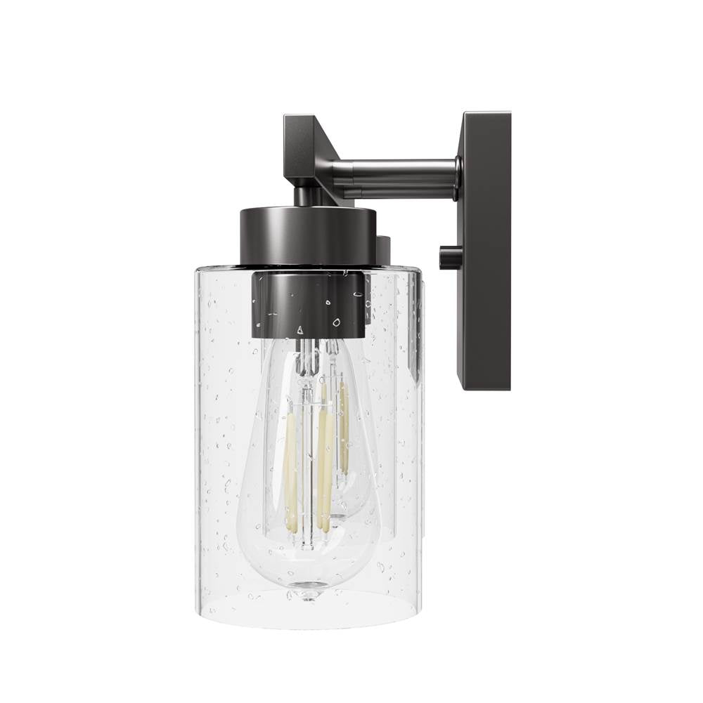 Hunter 13076 Noble Bronze Hartland Noble Bronze With Seeded Glass 2 Light Vanity Wall Light Fixture Image 5