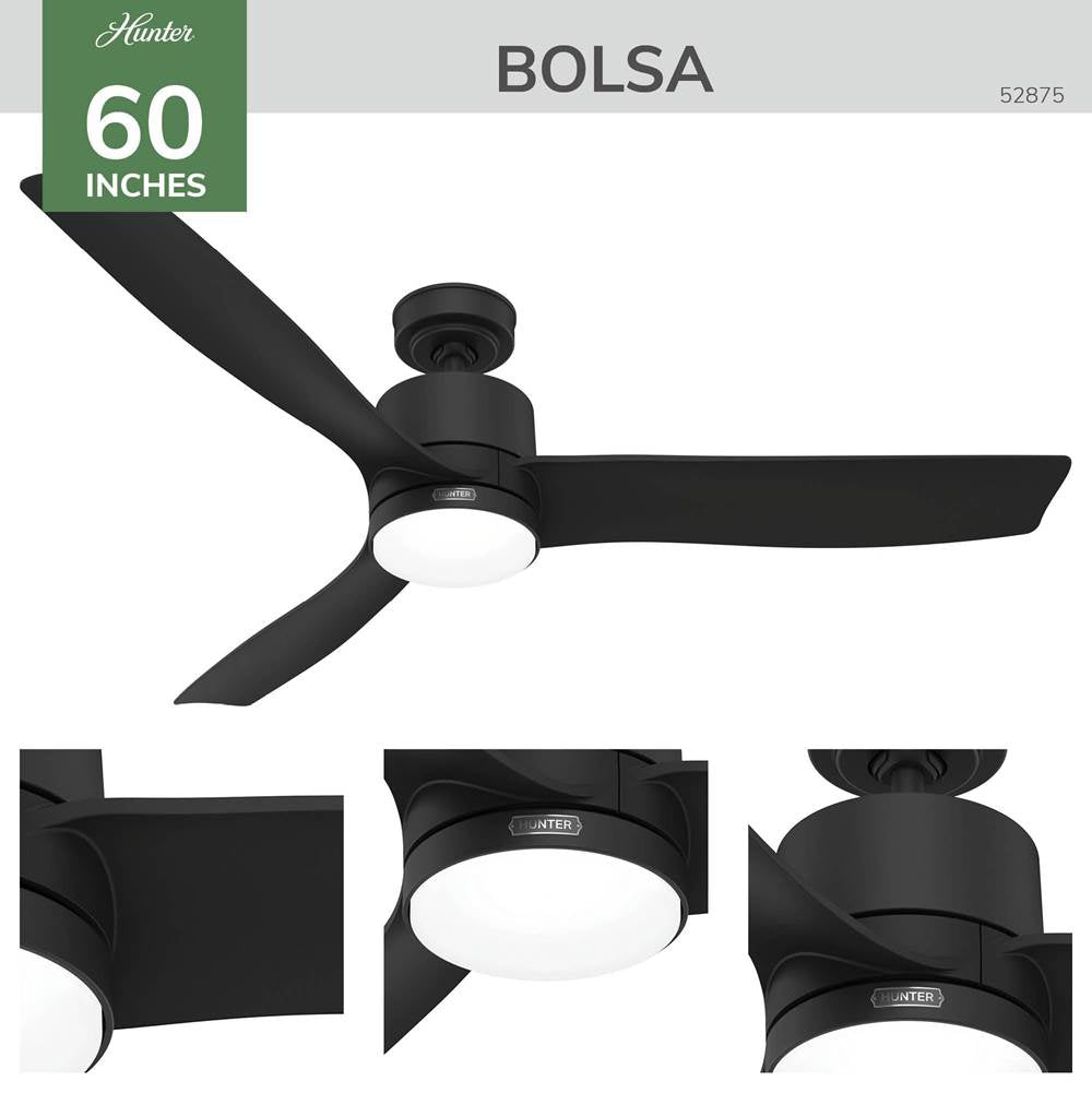 Hunter 52875 Matte Black 60in Bolsa - Matte Black Image 6