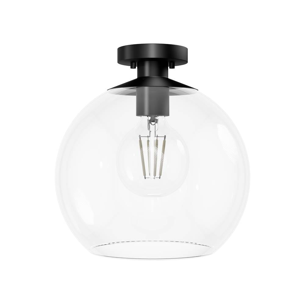 Hunter 19512 Matte Black Xidane Matte Black With Clear Glass 1 Light Pendant Ceiling Light Fixture Image 6