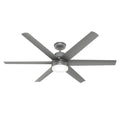 Hunter 51876 Matte Silver 60 Inch Skysail Matte Silver Wet Rated Ceiling Fan With Led Light Kit And Handheld Remote Image 1