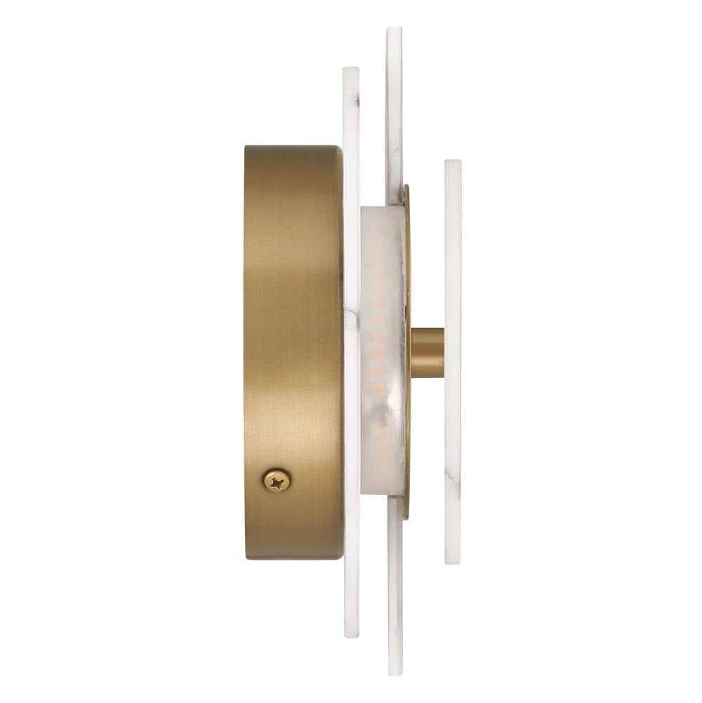 Hunter 13263 Cast Alabaster,Luxe Gold Opaline Crest Jasmine Roth Led 8 Inch Sconce Image 3
