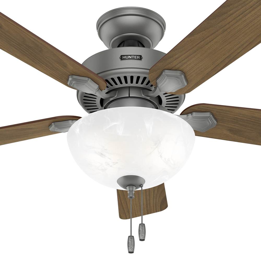 Hunter 52780 Matte Silver Hunter 44 Inch Swanson Matte Silver Ceiling Fan With Led Light Kit And Pull Chain Image 6