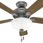 Hunter 52780 Matte Silver Hunter 44 Inch Swanson Matte Silver Ceiling Fan With Led Light Kit And Pull Chain Image 6