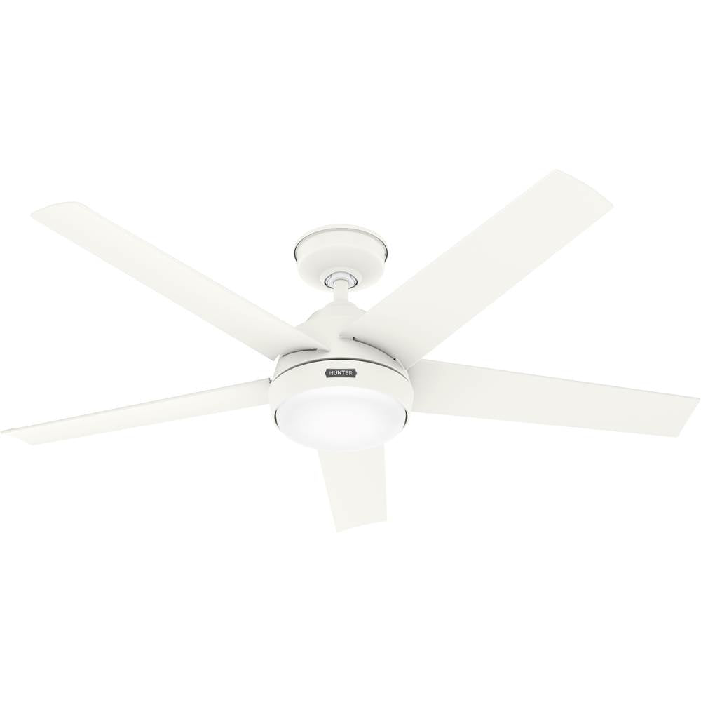 Hunter 52611 Matte White Hunter 52 Inch Skyflow Matte White Weathermax Indoor / Outdoor Ceiling Fan With Led Light Kit And Wall Control Image 1