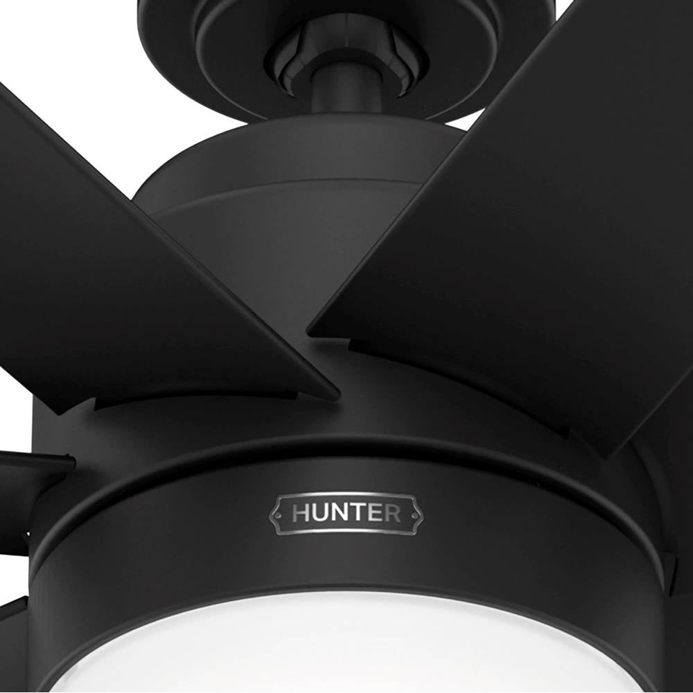 Hunter 51535 Matte Black 52 Inch Brazos Matte Black Damp Rated Ceiling Fan With Led Light Kit And Handheld Remote Image 5
