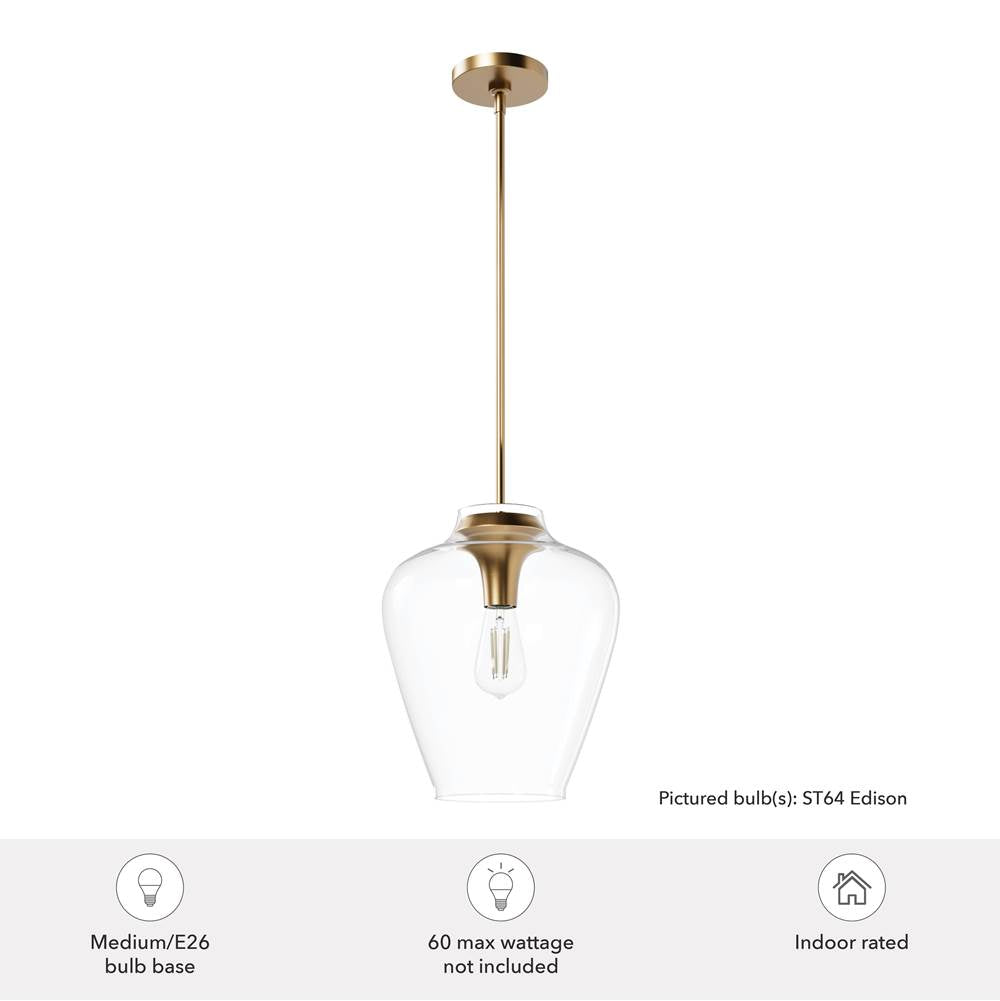 Hunter 45234 Alturas Gold Vidria Alturas Gold With Clear Glass 1 Light Pendant Ceiling Light Fixture Image 2