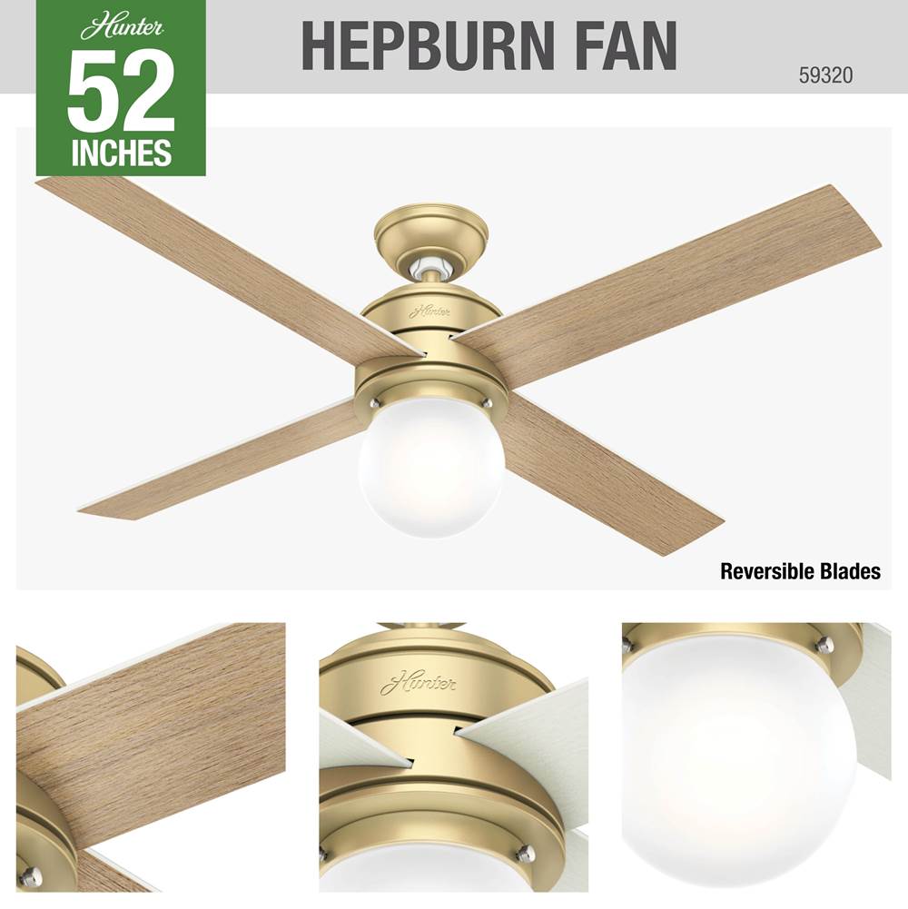 Hunter 59320 Modern Brass 52'' Hepburn-modern Brass Image 1