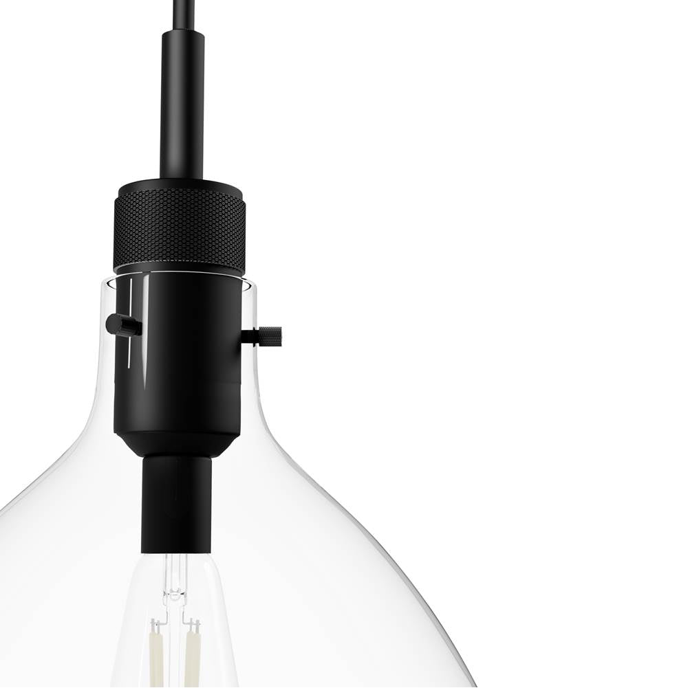 Hunter Van Nuys Van Nuys Matte Black With Clear Glass 1 Light Pendant Ceiling Light Fixture