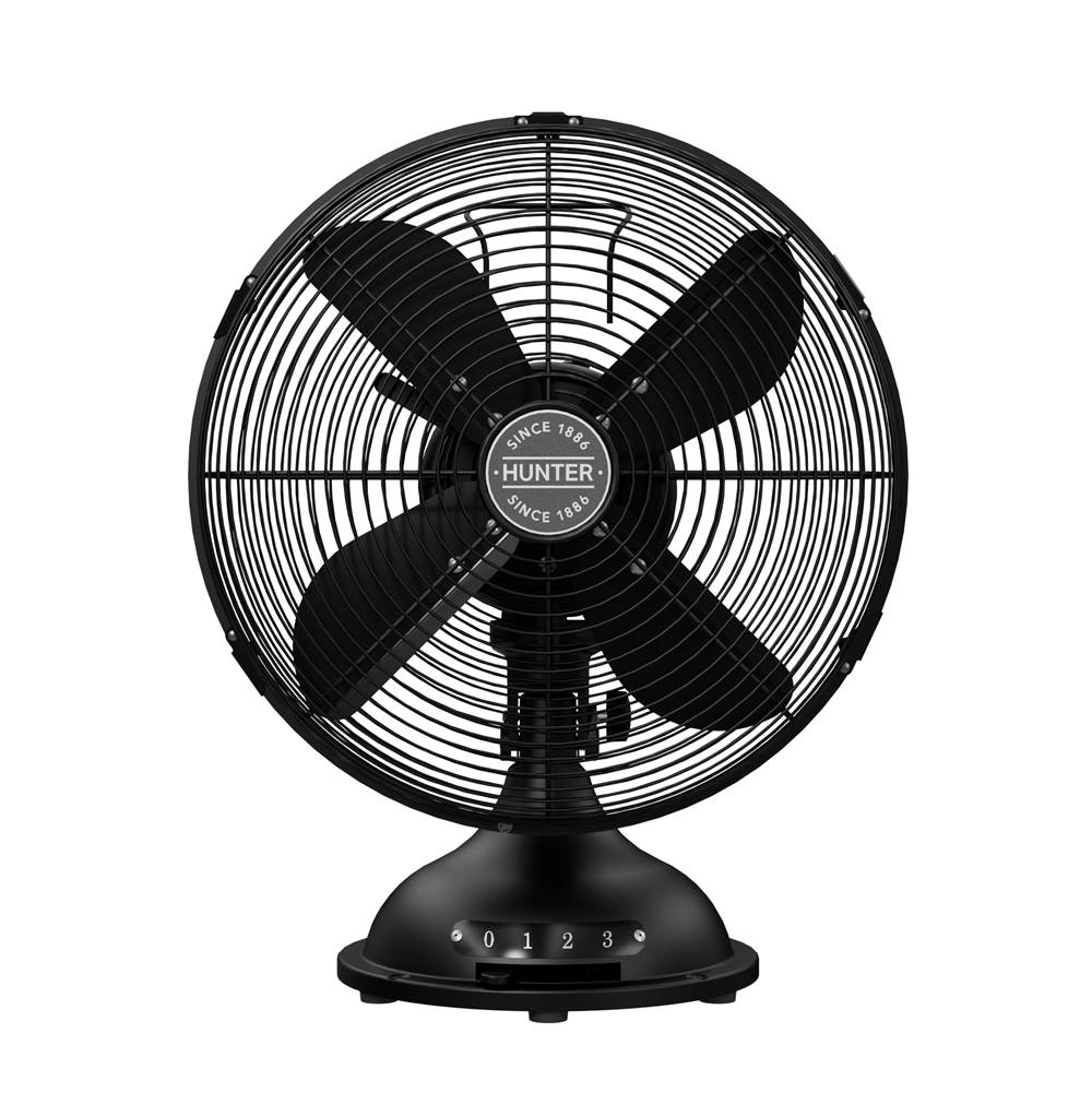 Hunter 97314 Matte Black Table Top Fan Image 1