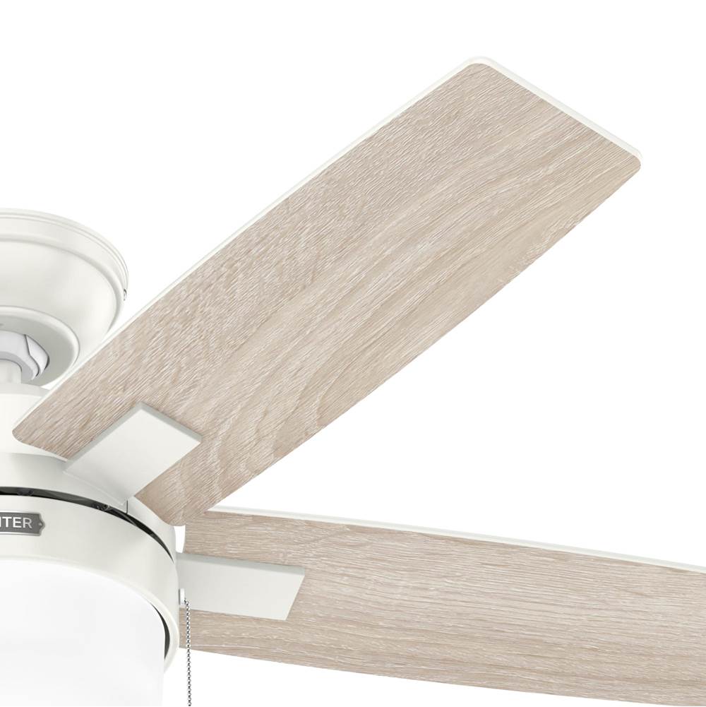 Hunter 52774 Fresh White 44 Inch Anisten Fresh White Ceiling Fan With Led Light Kit And Pull Chain Image 3