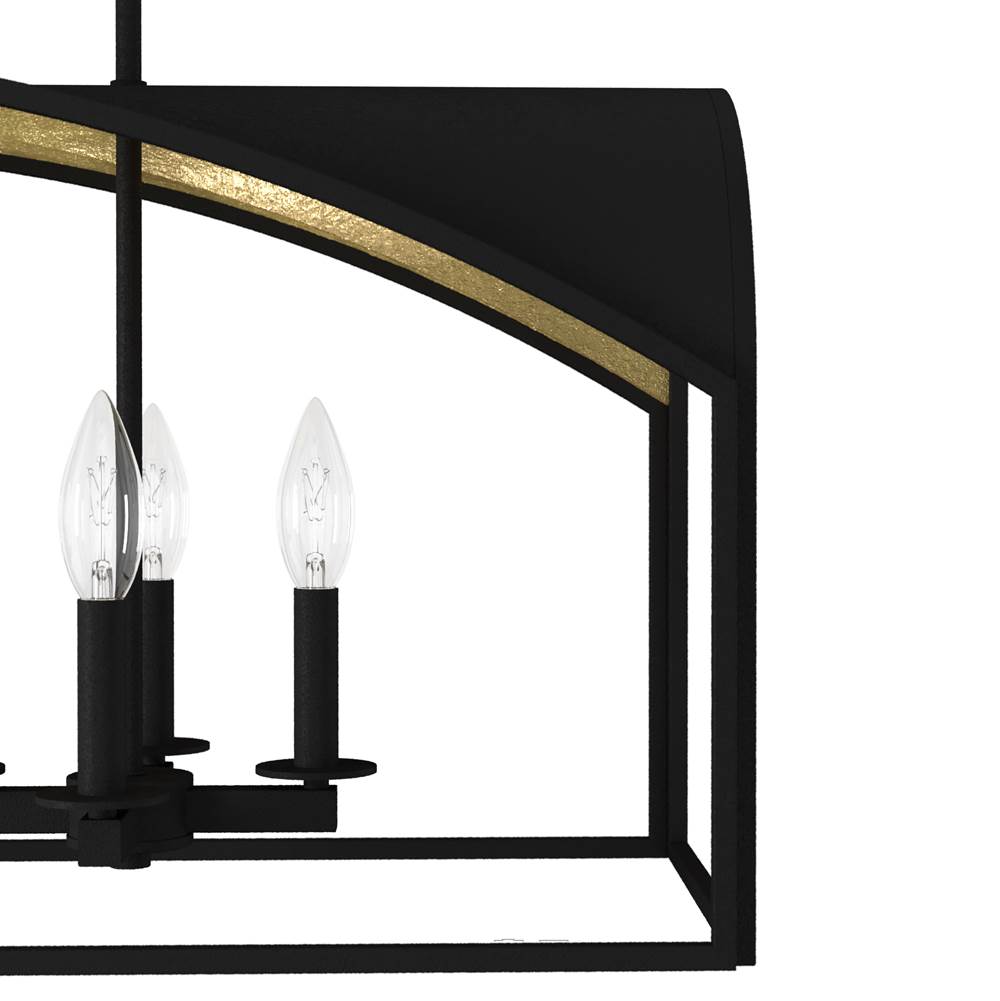 Hunter 19731 Natural Iron Hunter Dukestown Natural Iron And Gold Leaf 8 Light Chandelier Ceiling Light Fixture Image 4