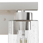 Hunter Hartland Brushed Nickel With Seeded Glass 2 Light Vanity Wall Light Fixture
