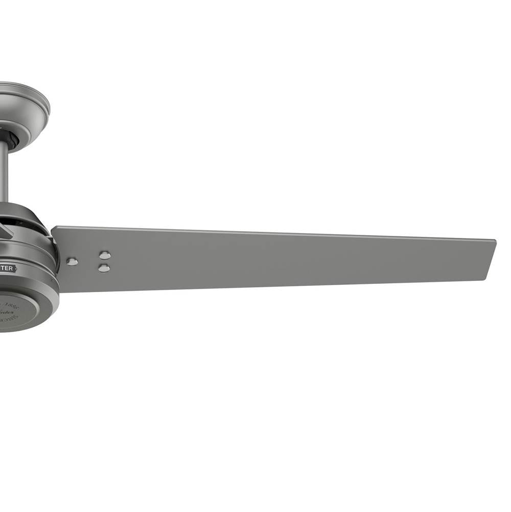 Hunter 52981 Matte Silver 60 Inch Cassius Energy Star Matte Silver Damp Rated Ceiling Fan And Wall Control Image 3