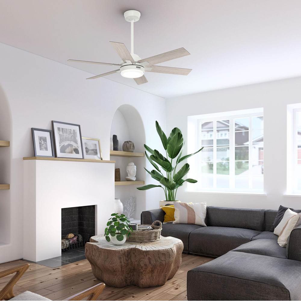 Hunter 52784 Fresh White 52 Inch Georgetown Energy Star Hunterexpress Fresh White Ceiling Fan With Led Light Kit And Handheld Remote Image 5